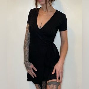 Zara Trafaluc Black Wrap Dress